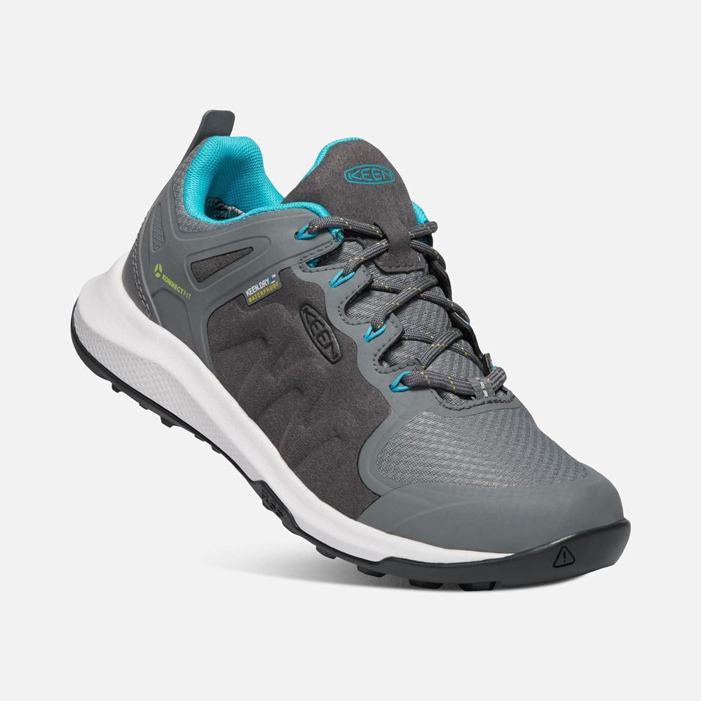 Keen Spor Ayakkabı Kadın Gri/Turkuaz - Explore Waterproof - Türkiye KUBA09327
